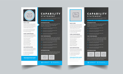 Capability Statement Colorful layout concept With 2 Style design template
