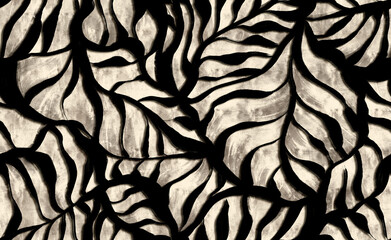 Seamless abstract pattern. Painting Black and beige background