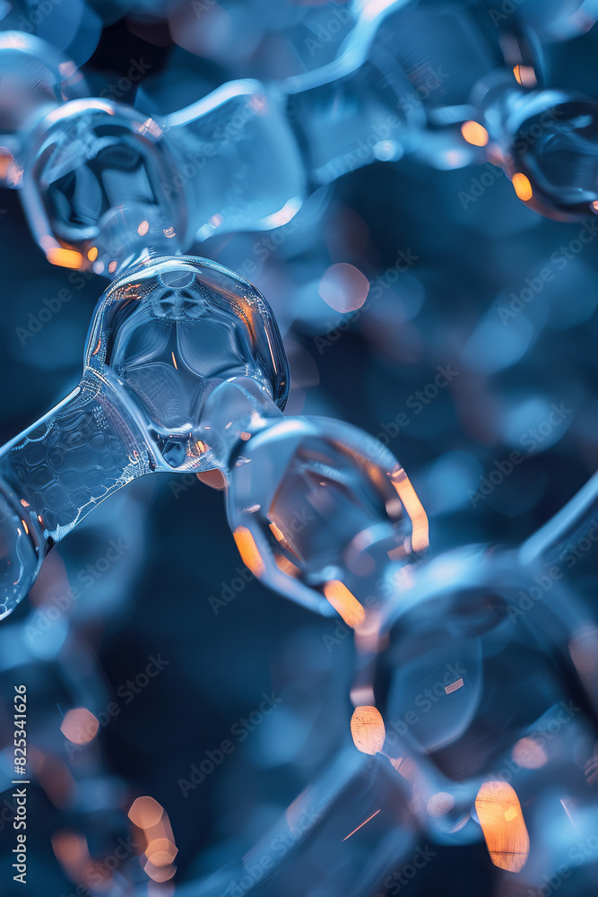 Leinwandbilder abstract isometric molecular chains, creating a seamless lattice pattern,