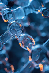 Abstract isometric molecular chains, creating a seamless lattice pattern,