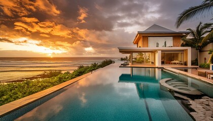Fototapeta na wymiar Tropical villa on hawaii