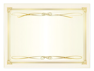 Formal certificate template with a gold decorative border