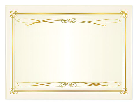 Formal certificate template with a gold decorative border