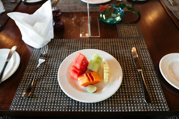 Fresh Fruit Platter on Dining Table