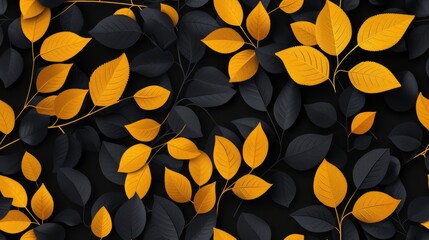 A vibrant black and yellow leaf on a stark white background, simple and striking with a focus on color contrast.