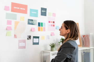Businesswoman Evaluating Marketing Plan