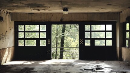 Obraz premium Industrial Chic Garage Space with Natural Light