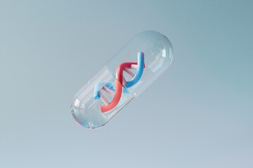 3D Render of DNA in Capsule