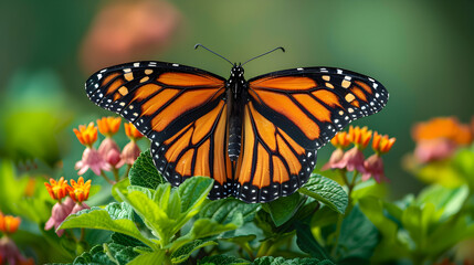 Naklejka premium Close-Up of a Butterfly on a Plant