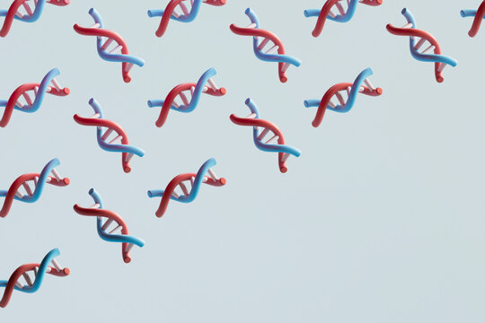 3D Render of Multiple DNA Structures