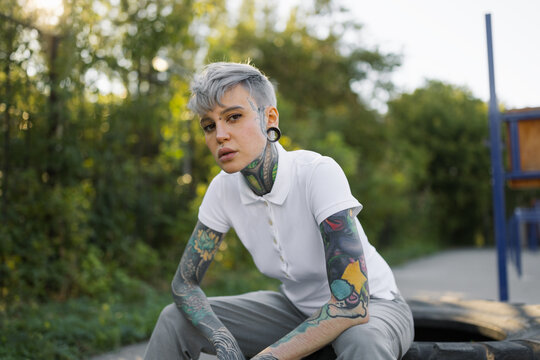 Young  Woman on the sport area