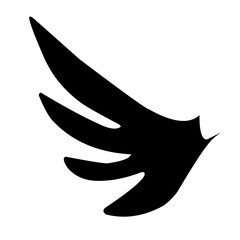 Wing vector silhouette. Wings icon