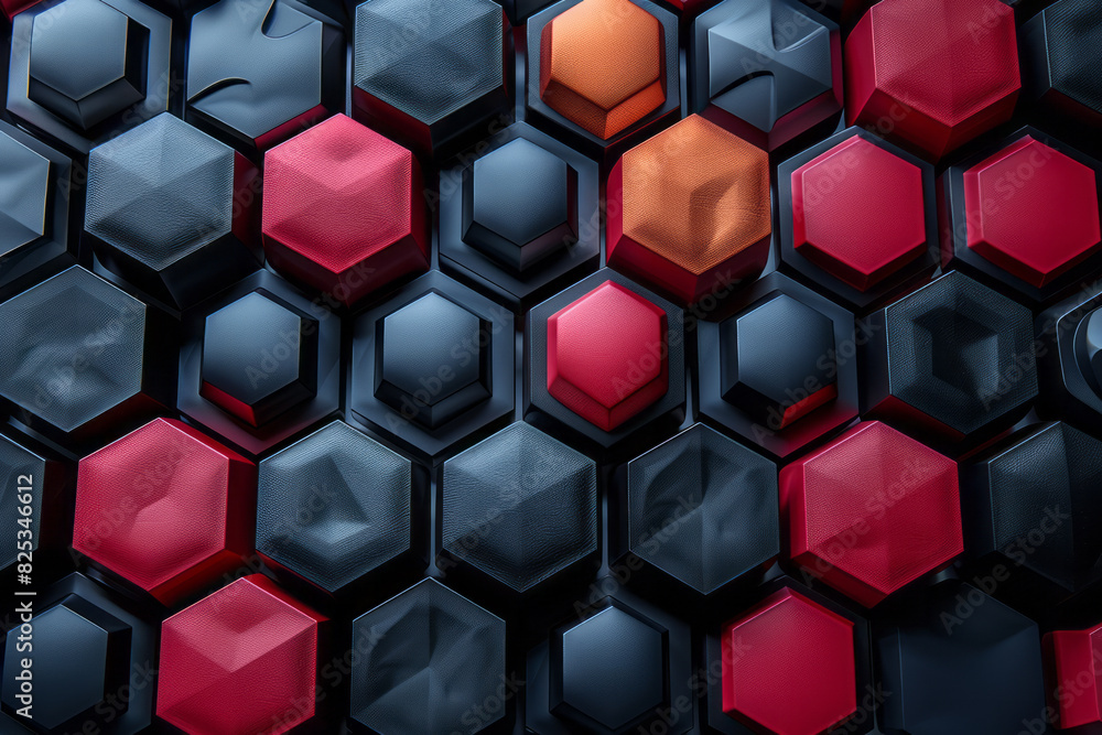 Fototapete minimalist isometric hexagons and stylized computer mouse symbols, arranged in a repeating pattern,