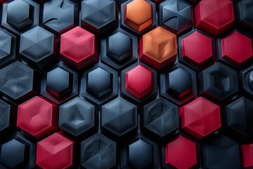 Minimalist isometric hexagons and stylized computer mouse symbols, arranged in a repeating pattern,