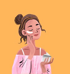 selfcare, beauty  concept background with  woman 