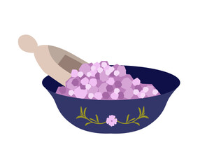 Aromatic bath salt. V ector illustration on a white background
