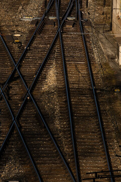 Railways tracks that crosses.