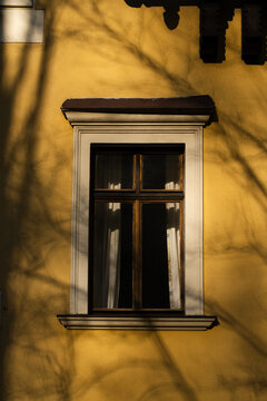 Old window in house in mountains.

