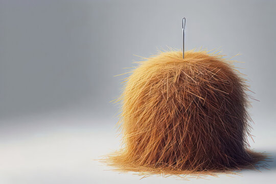 A needle in a haystack. Space for text.