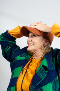 senior woman studio portrait