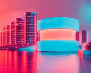 Futuristic Data Center Design on T-Shirt: Sleek, Glowing Servers in a Digital Technology Theme, No People