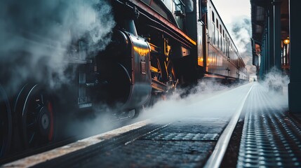 Side profile of a locomotive in motion, captured with cinematic precision and professional photography techniques.