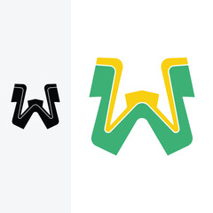 letter W logo. logo modern sign template. silhouette stylish.