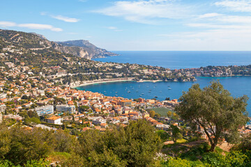 Naklejka premium Aerial view of Villefranche-sur-Mer