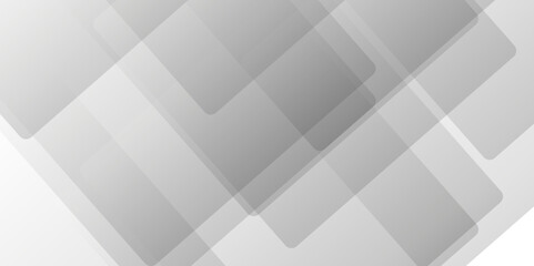Abstract minimal geometric white and gray light background design. white transparent material in triangle diamond and squares shapes in random geometric pattern.