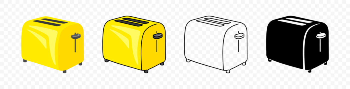 Toaster, toast, appliance and kitchen utensile, graphic design. Food, meal, utensil, canteen and catering, vector design and illustration