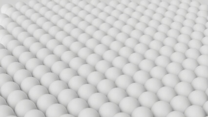 3d render image of ordered texture, abstract background of white balls organized in uniform grid....