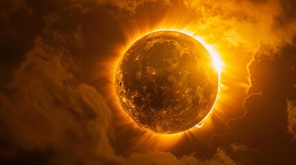 Solar eclipse concept background