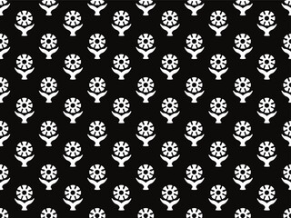 MONOCHROME INDIAN PERIWINKLE TRADITIONAL BLOCK PRINT DESIGN AJRAKH PRINTS BATIK PRINTS SANGANER JAIPUR SEAMLESS PATTERNS 