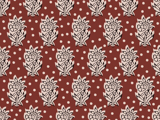 TRADITIONAL AJRAKH PATTERN, HAND BLOCK PRINT, BATIK PRINT, INDIAN TEXTILE BACKGROUND, FLORAL BACKGROUND, KALAMKARI PRINT, HAND DRAW TEXTILE PATTERN, TEXTILE