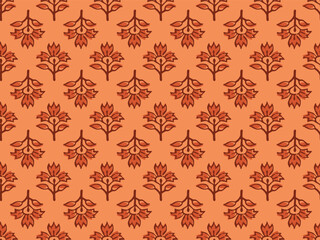 INDIAN TRADITIONAL FLORAL BLOCK PRINT DESIGN AJRAKH PRINTS BATIK PRINTS SANGANER JAIPUR SEAMLESS PATTERNS 