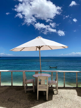 An idyllic seaside tableau