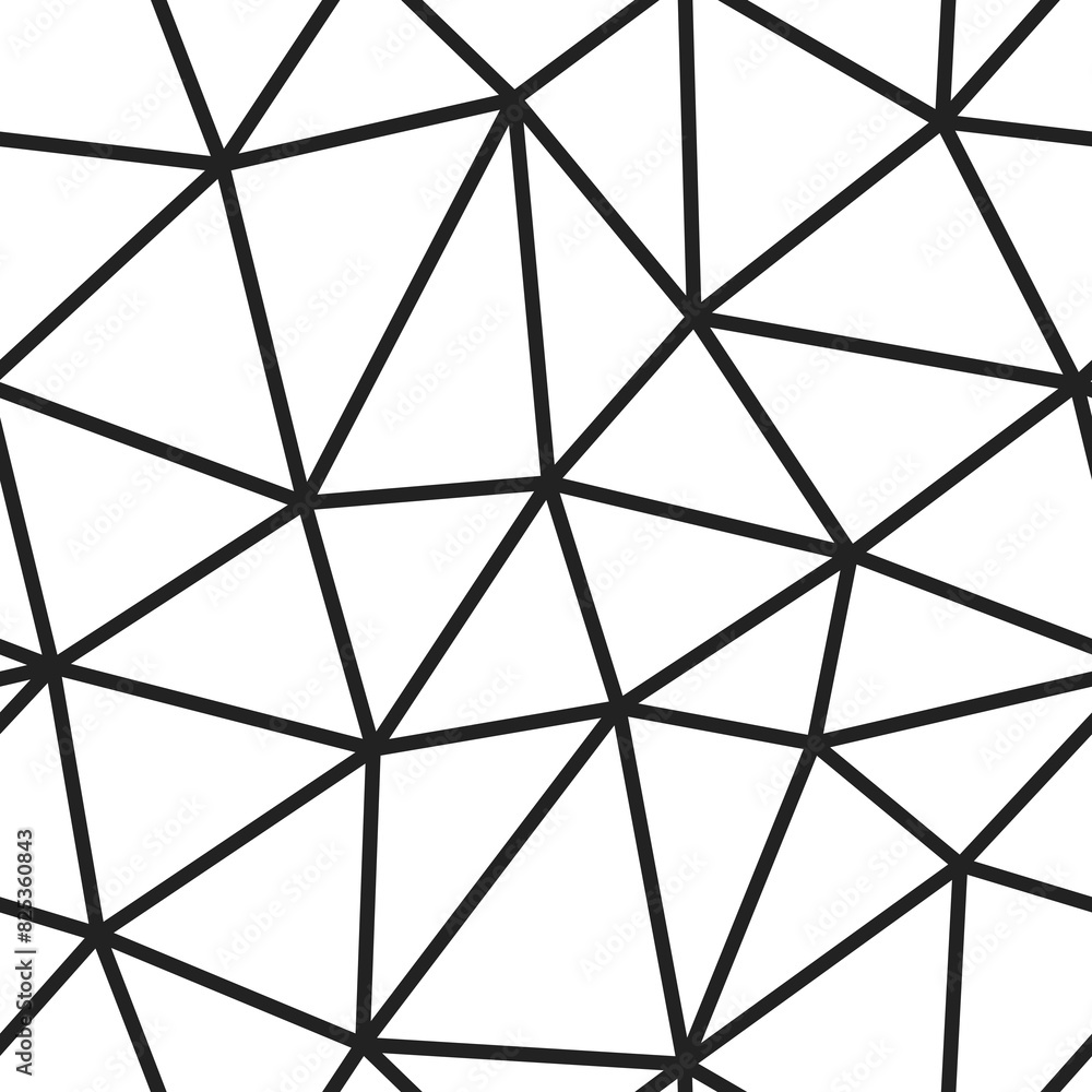Poster geometric pattern with large triangles and regular line weight. repeatable and seamless tileable vec