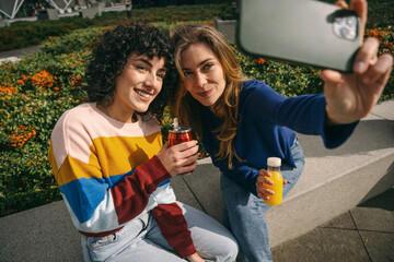 Selfie Time with Colorful Drinks
