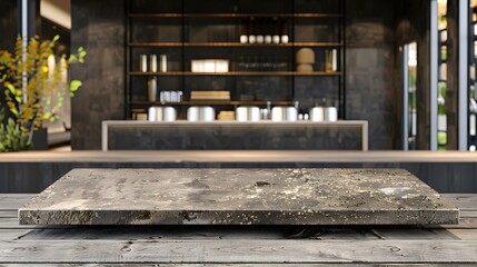 Modern Kitchen Interior with Empty Countertop