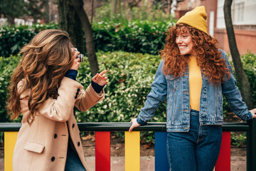 Capturing joyous moments among friends in a park