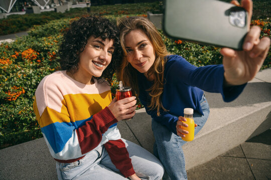Selfie Time with Colorful Drinks