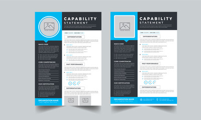 Capability Statement With 2 Style Colorful layout concept design template