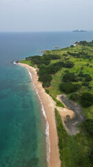 Aerial view from the governor beach at Sao Tome,Africa.