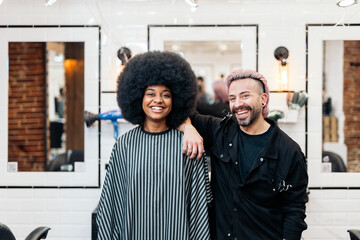 portrait of stylist and client