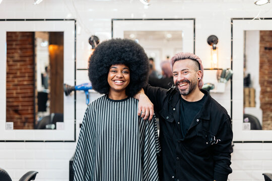 portrait of stylist and client