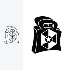 JEWELLERY LOGOS, diamond combination bag. monoline style and silhouette stylish.