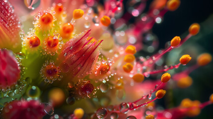 Obraz premium Flower Macro Nature Photography with Drops