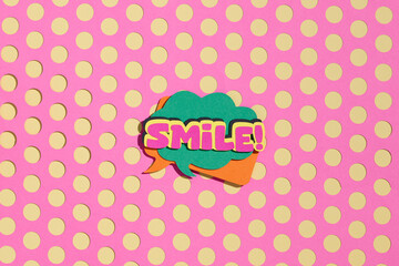 SMILE! Wording sound effect set design for comic background