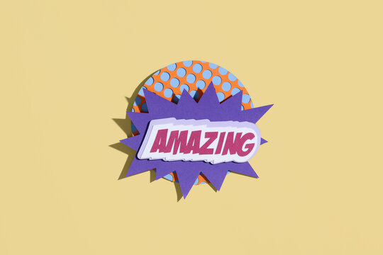 Pop art and comic style speech bubble with text AMAZING