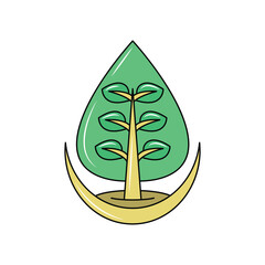 tree logo, trees have benefits for balancing the world. solid color style.